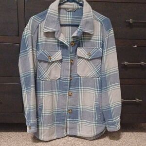 Shacket in Blue and Gray